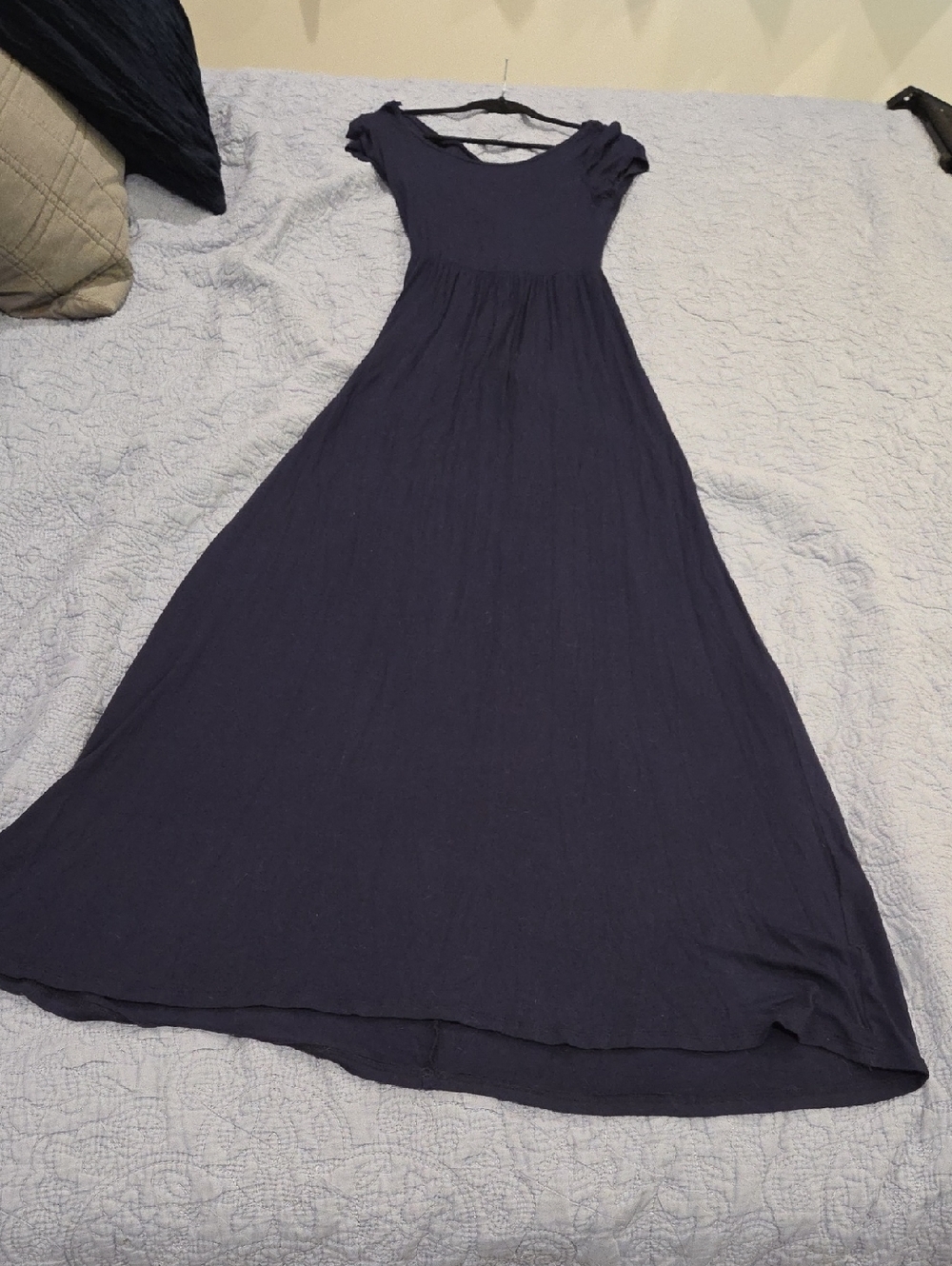 Rolla Coster Navy Scoop-Neck Maxi Dress With Open Back Size L!